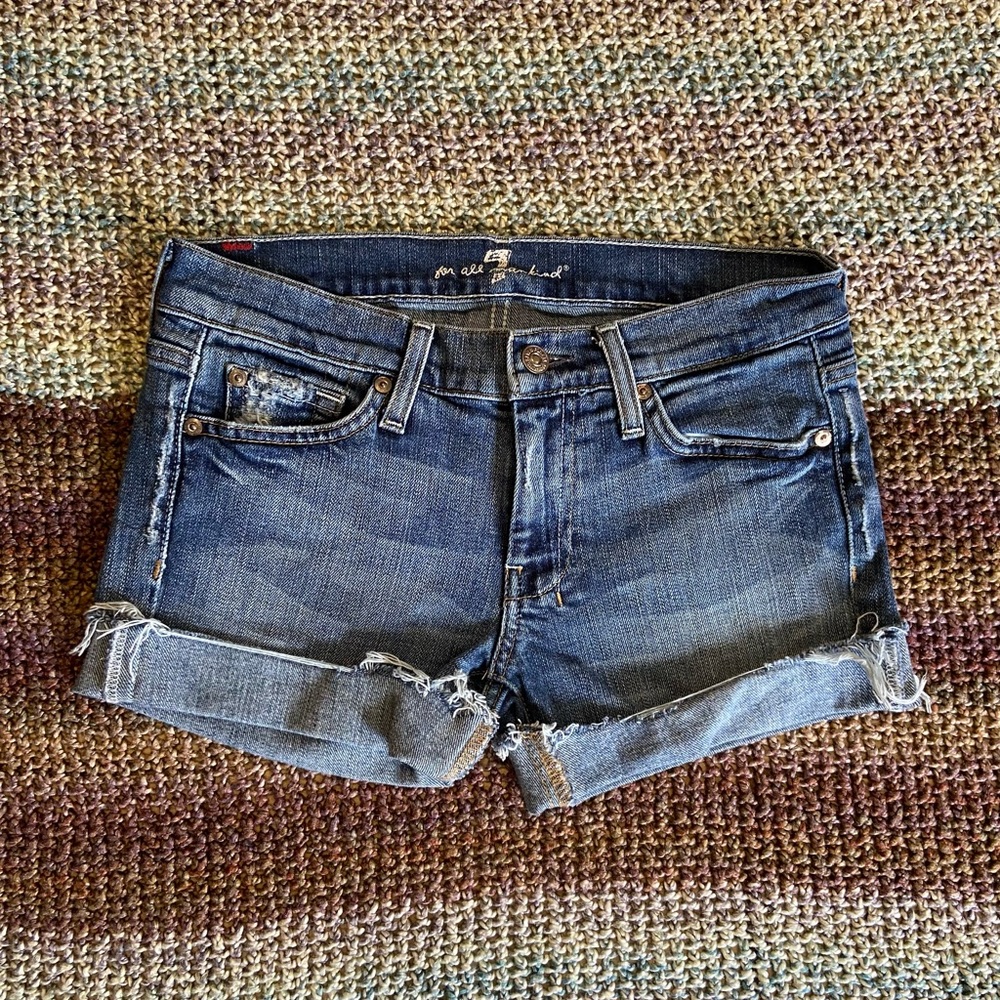 7 For All Mankind cut-off denim shorts
